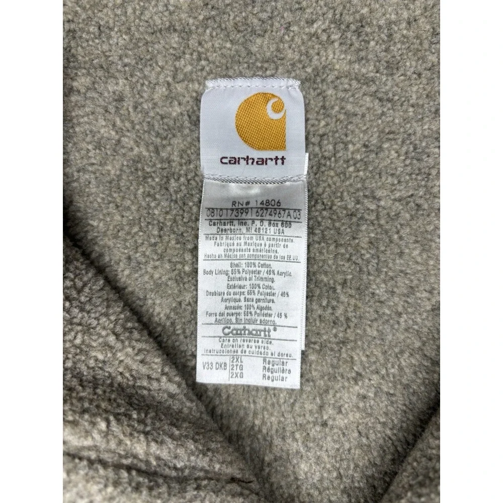 Carhartt Sherpa-Lined Mock-Neck Vest Men's Size 2XL Dark Brown V33 DKB